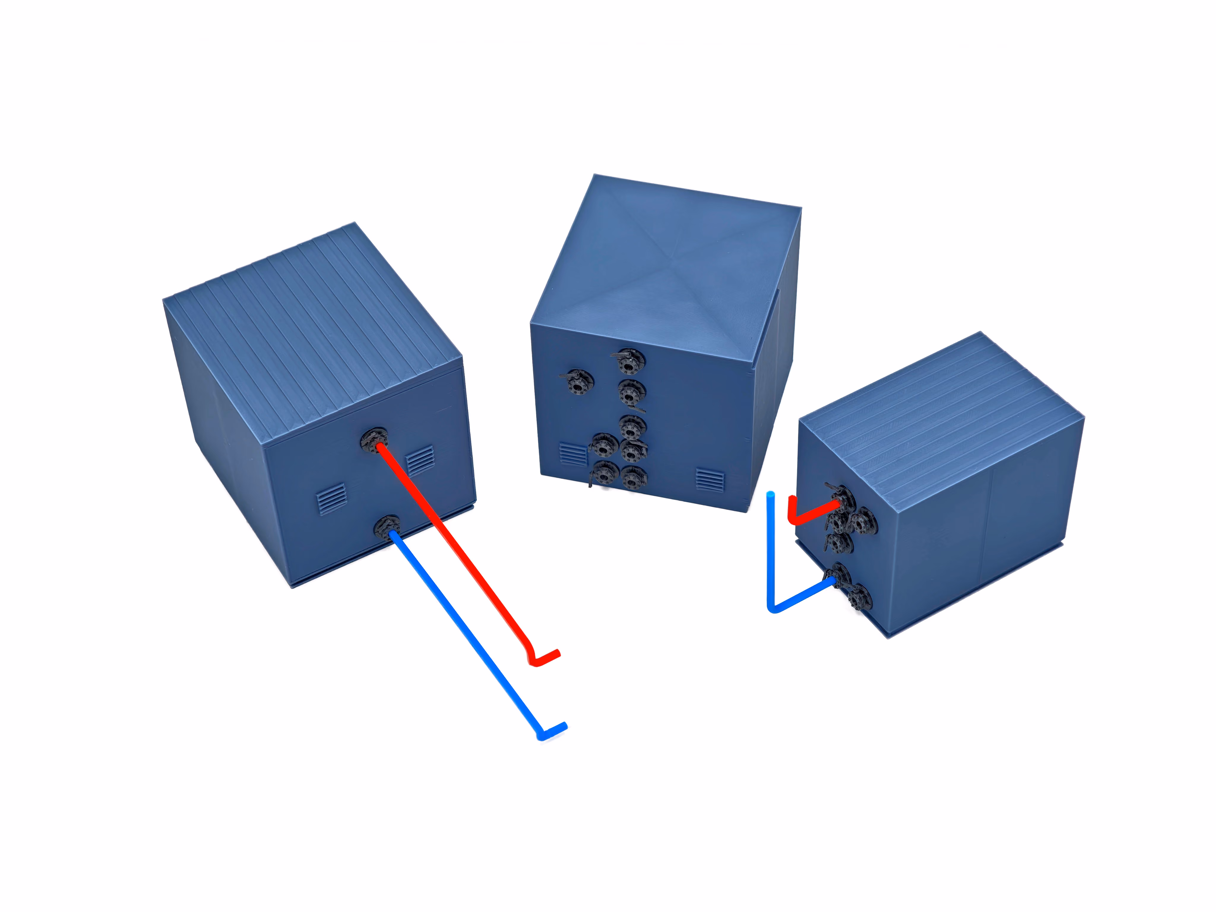 3d print buisverbinding met valves in PLA silk. Gemaakt door antistatic