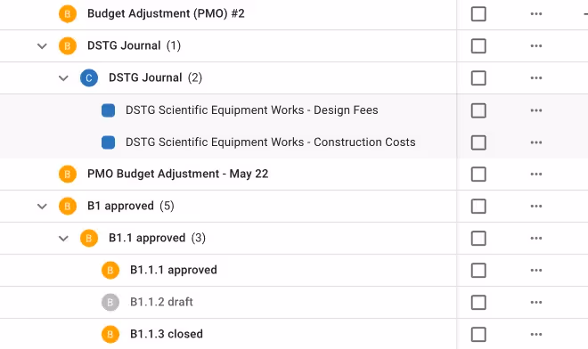 New Cost Overall page: a leap towards accessible and usable design: A project management app screen with numbers and graphs