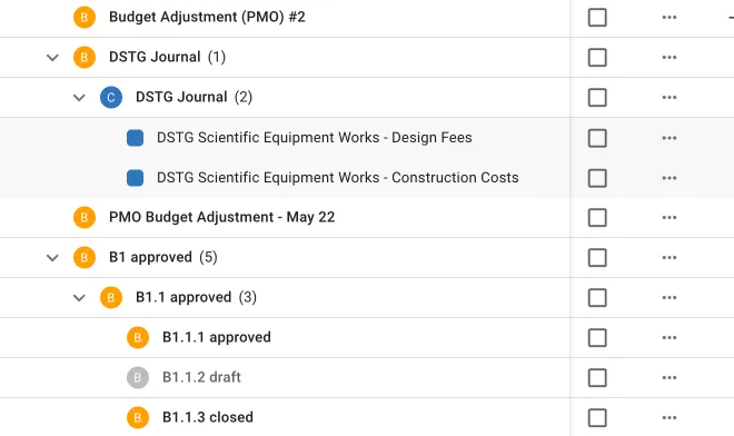 New Cost Overall page: a leap towards accessible and usable design: A project management app screen with numbers and graphs