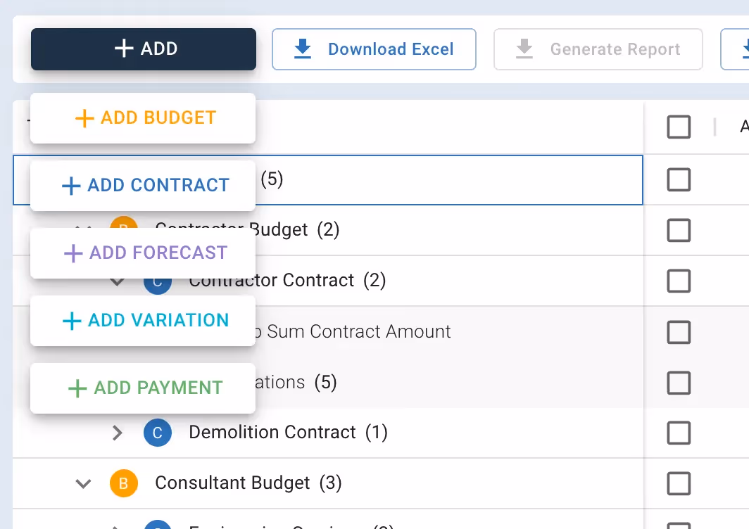 New Cost Overall page: a leap towards accessible and usable design: A project management app screen with numbers and graphs