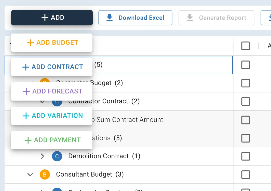 New Cost Overall page: a leap towards accessible and usable design: A project management app screen with numbers and graphs