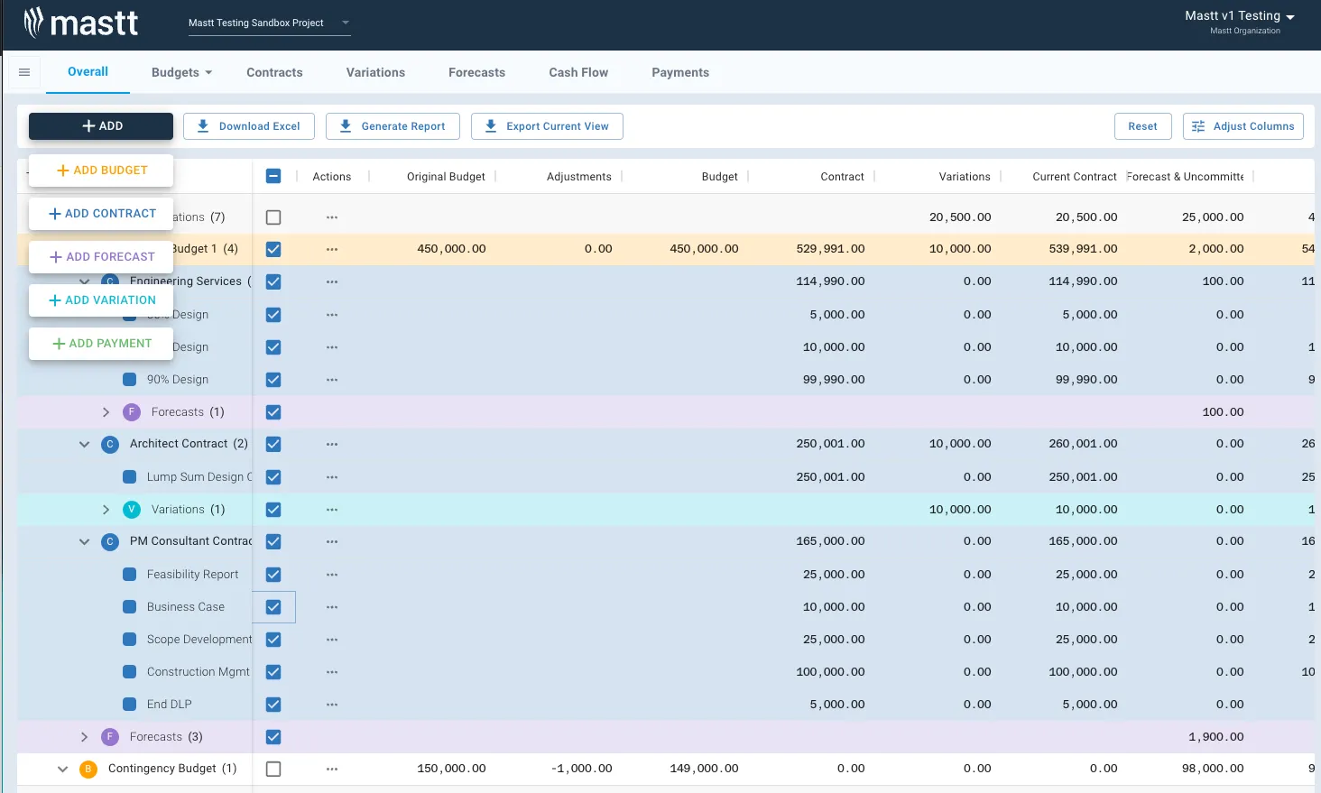 New Cost Overall page: a leap towards accessible and usable design: A project management app screen with numbers and graphs