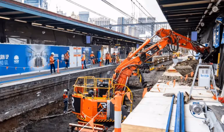 Sydney Metro capital works showcase a $12-billion public transportation infrastructure project.