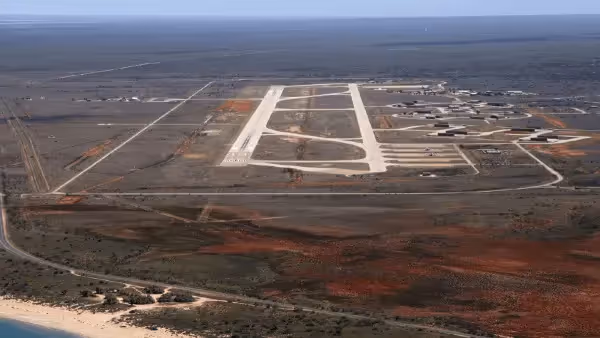 Top 10 Defence Capital Works Projects in Australia: Aerial view of RAAF Base Learmonth.