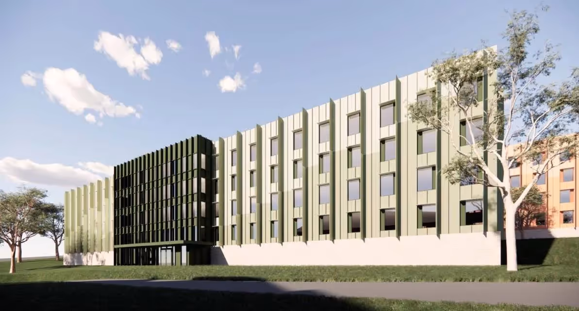 Top 10 Defence Capital Works Projects in Australia: Artist rendition of the proposed Australian Defence Force Academy Living-in Accommodation.