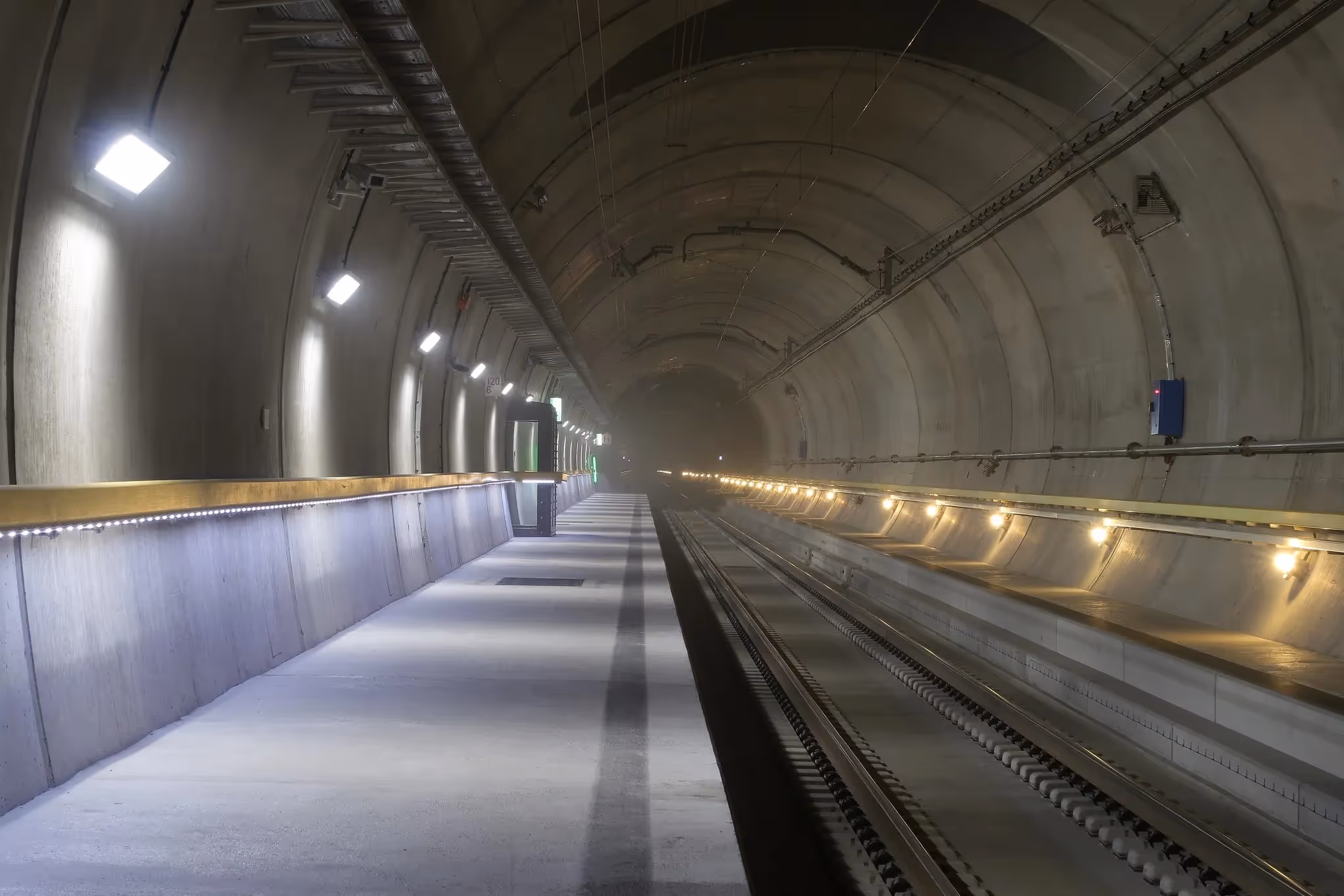 nterior view of the Gotthard Base Tunnel, a landmark in modern capital projects.