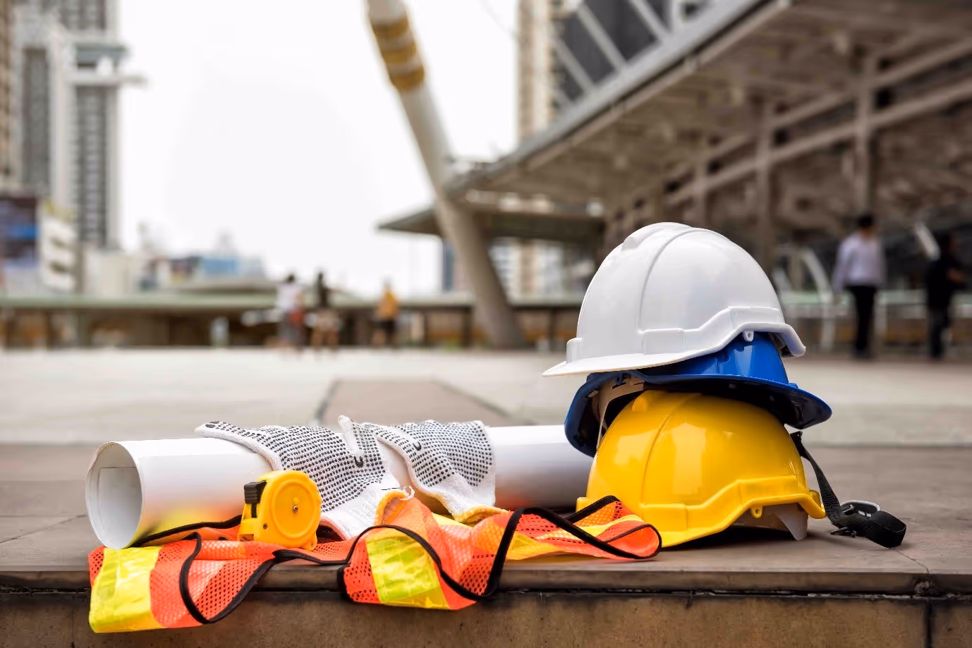 Hardhats and tools of a construction worker filing for an RDO.
