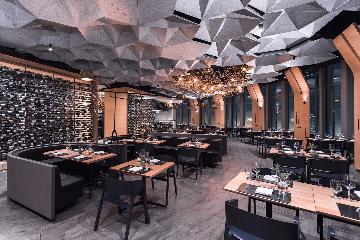 71 Above shows unique restaurant construction blending design and compliance