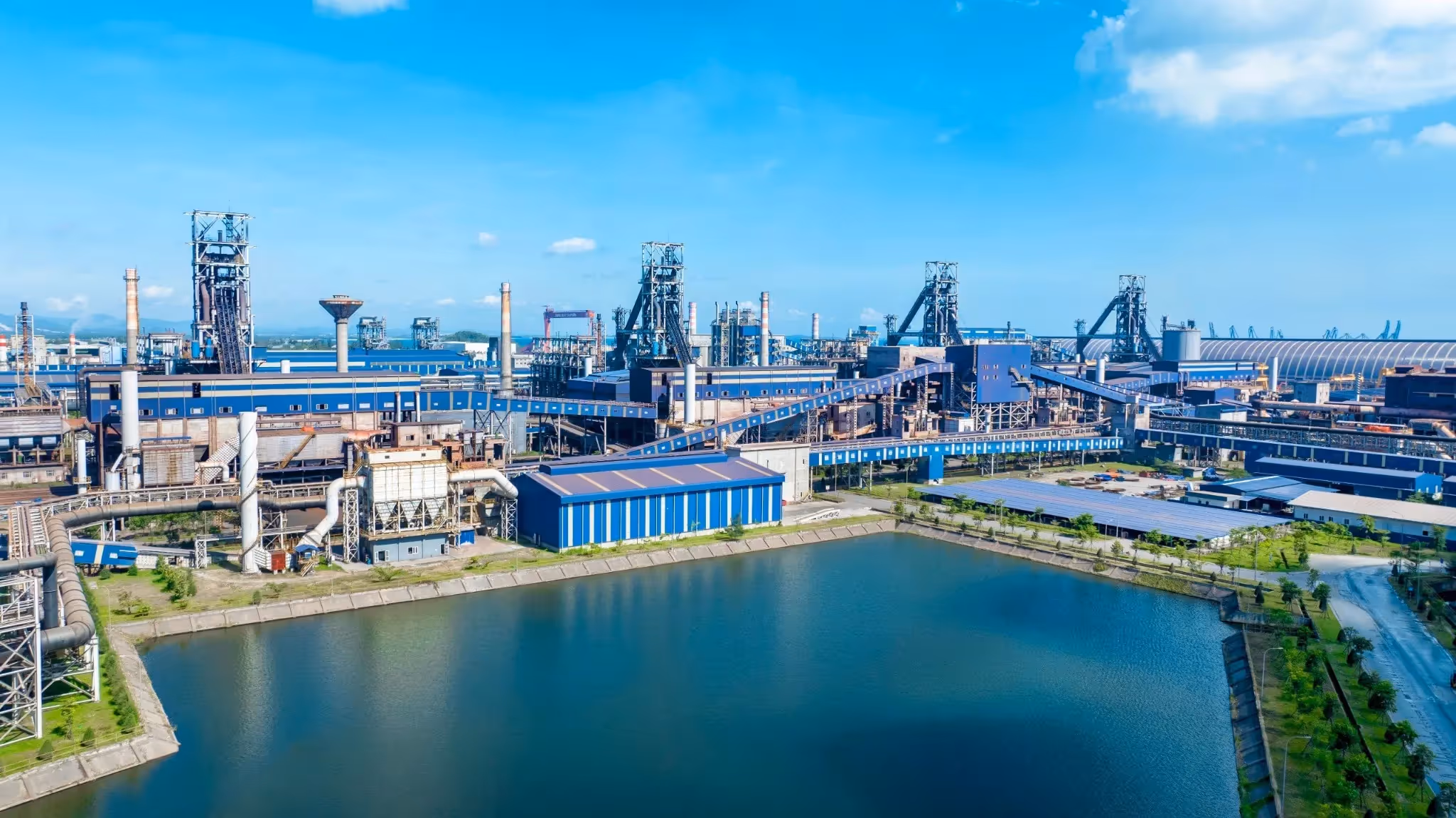 Hoa Phat steelworks showing heavy industrial processing lines