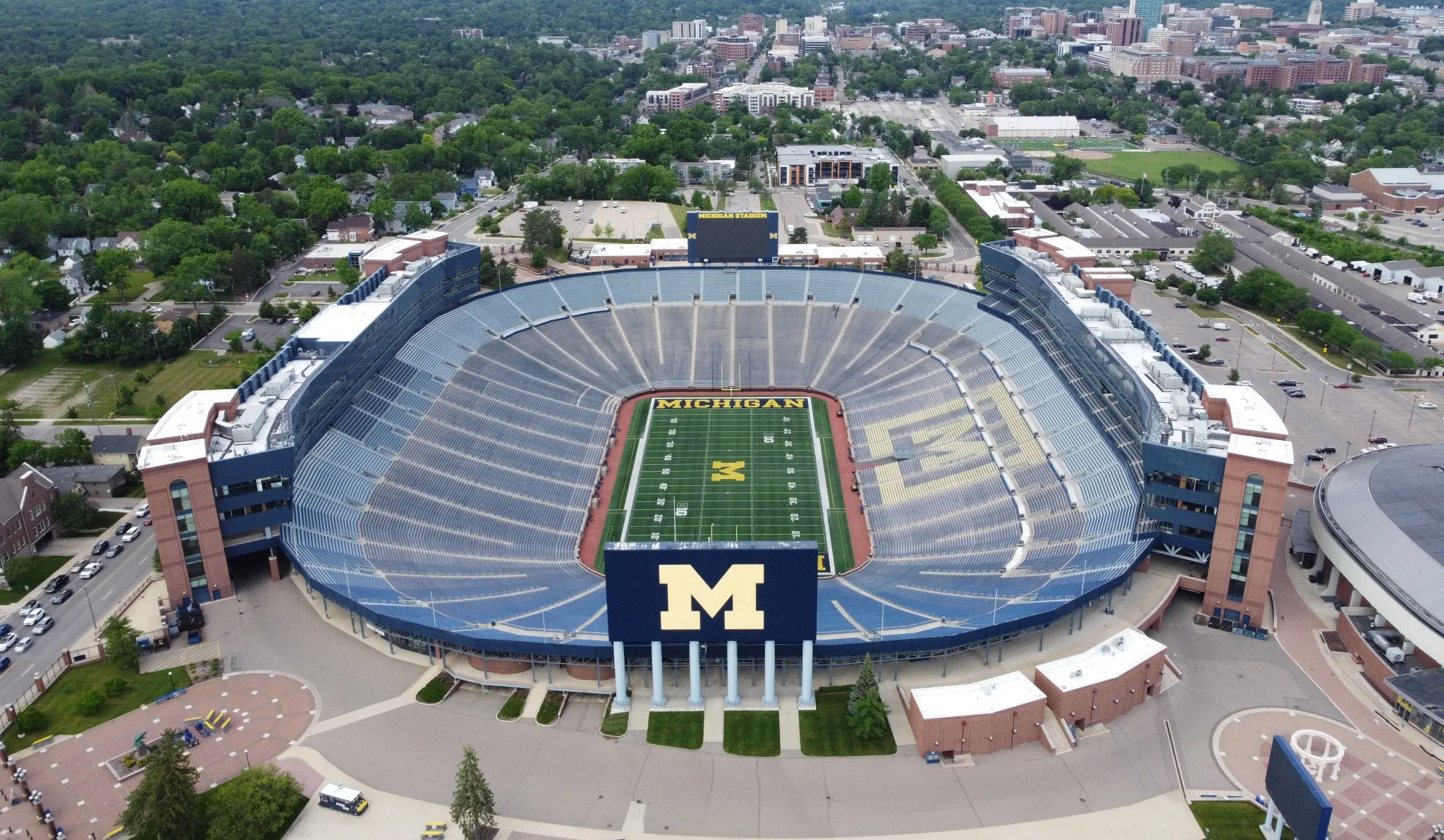 Aerial view of Michigan Stadium, also known as The Big House