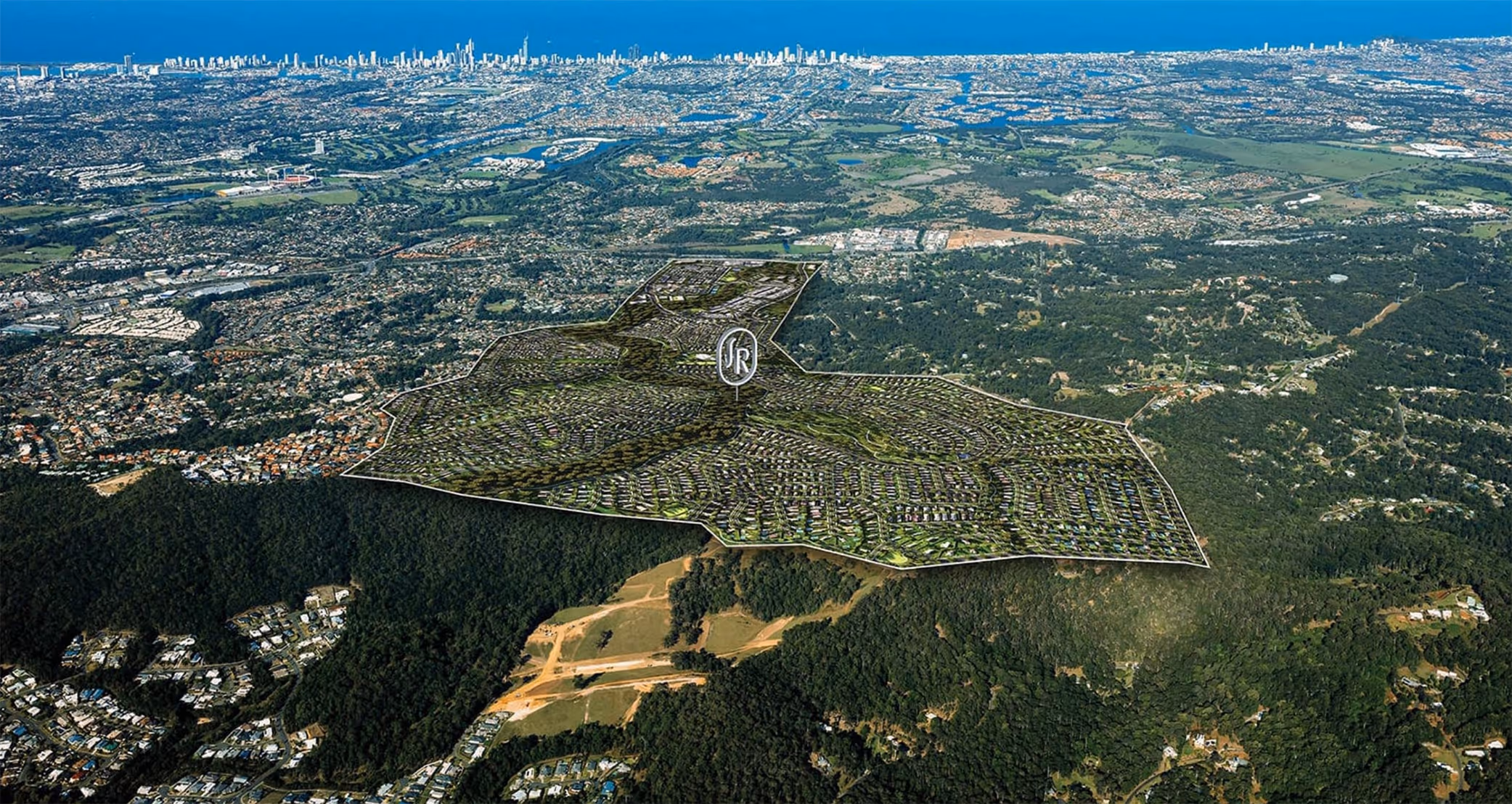 Aerial of Skyridge masterplanned community site guided by CRA Group.