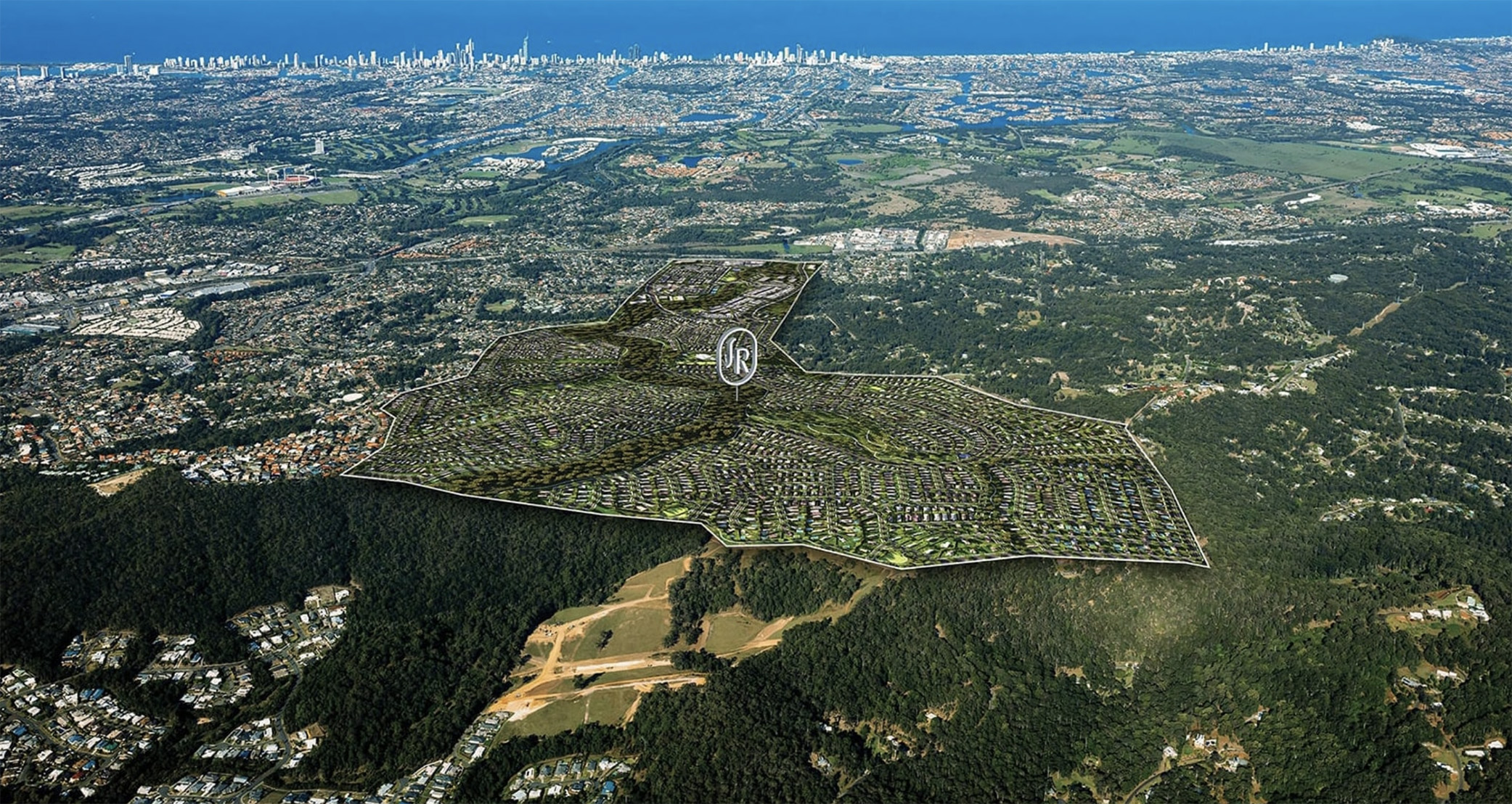 Aerial of Skyridge masterplanned community site guided by CRA Group.