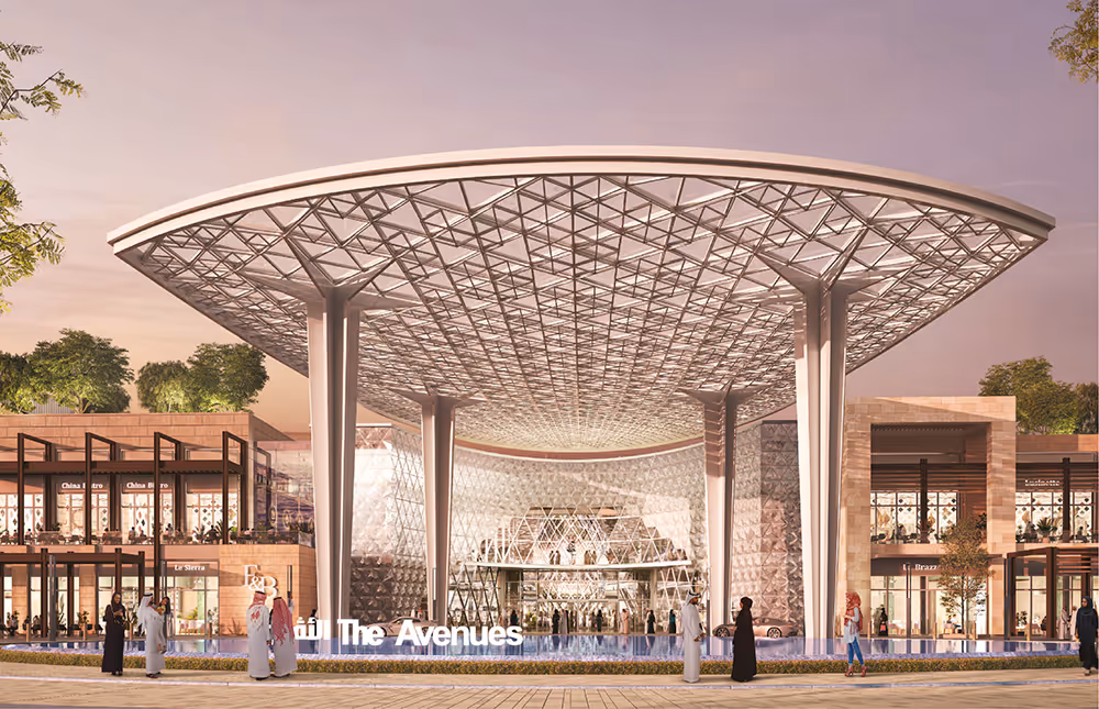 New commercial construction of The Avenues Riyadh mixed-use development.