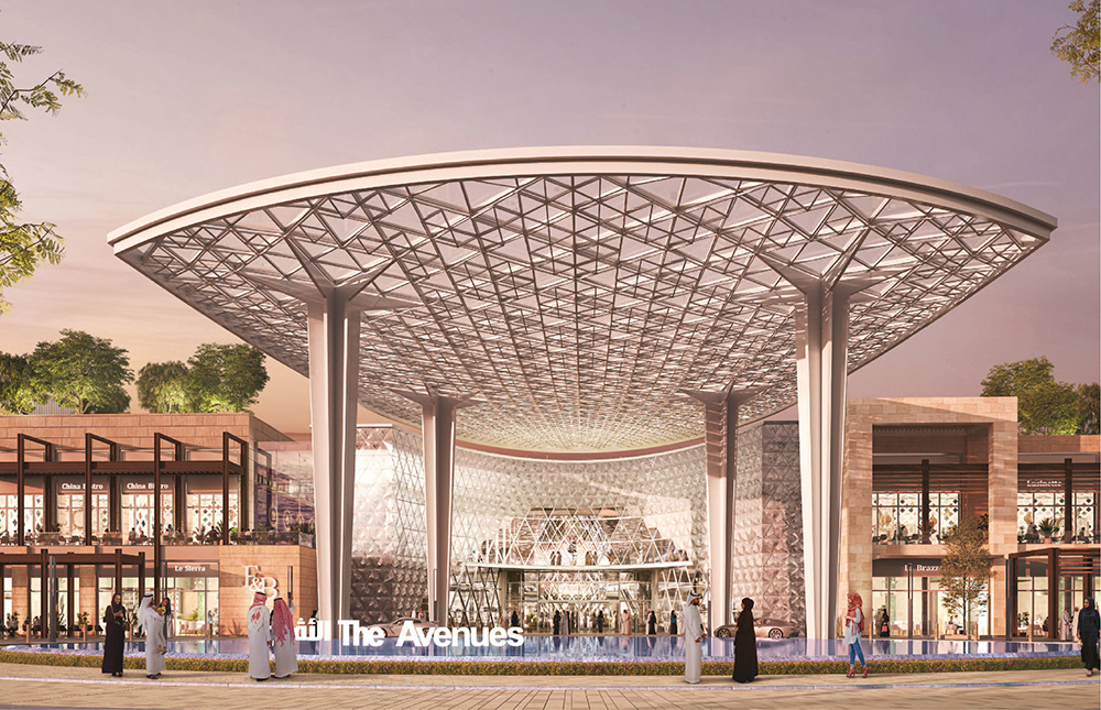 New commercial construction of The Avenues Riyadh mixed-use development.