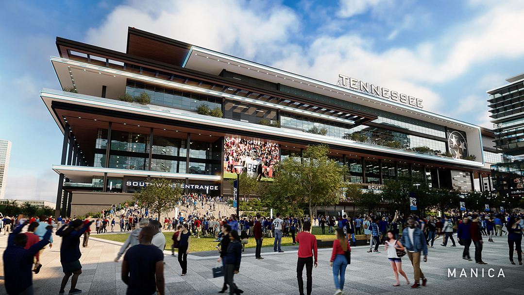 Turner Construction, a top construction company in USA, builds Tennessee Titans stadium.