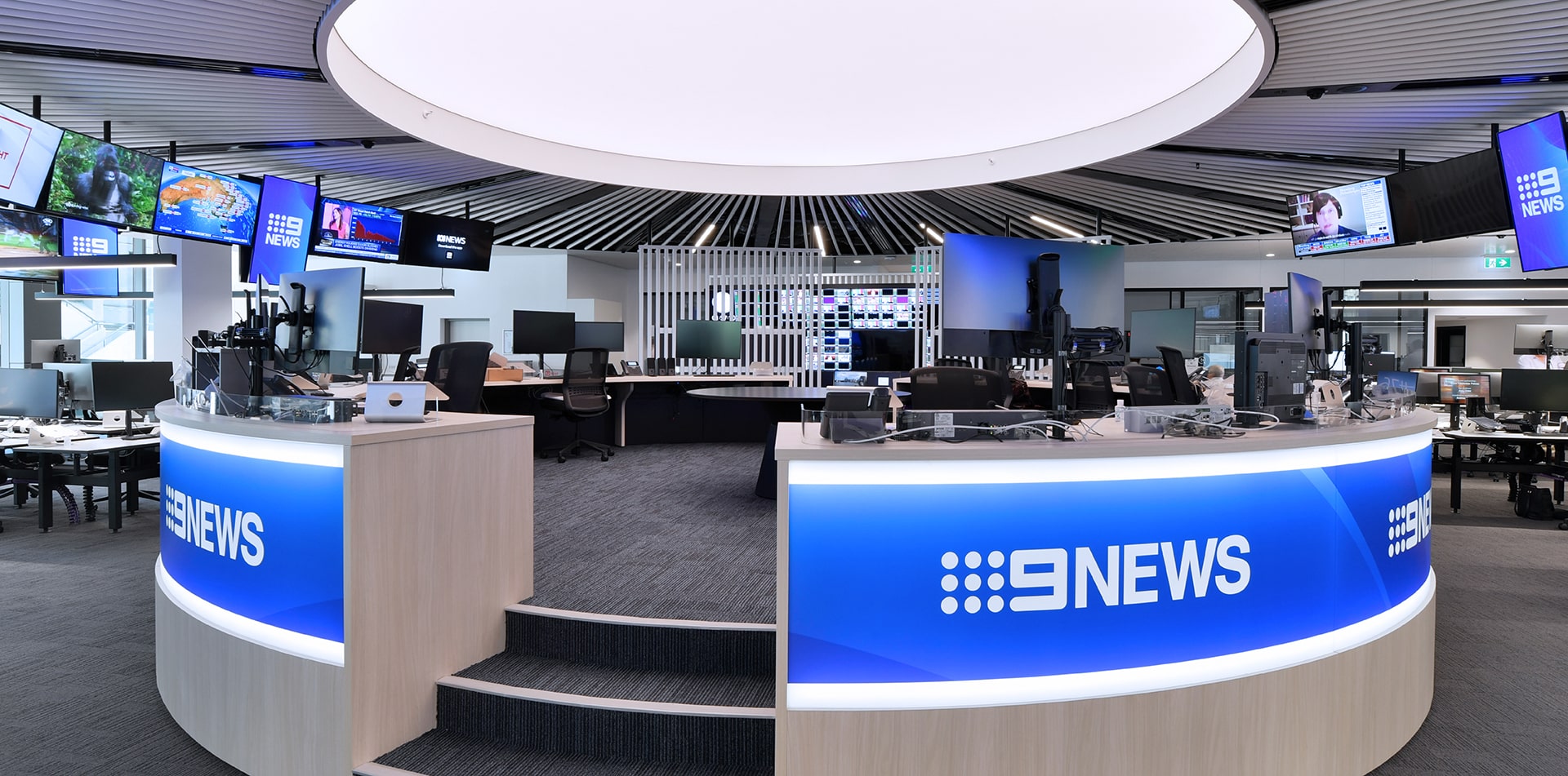 Modern newsroom at Nine Entertainment Co. in North Sydney