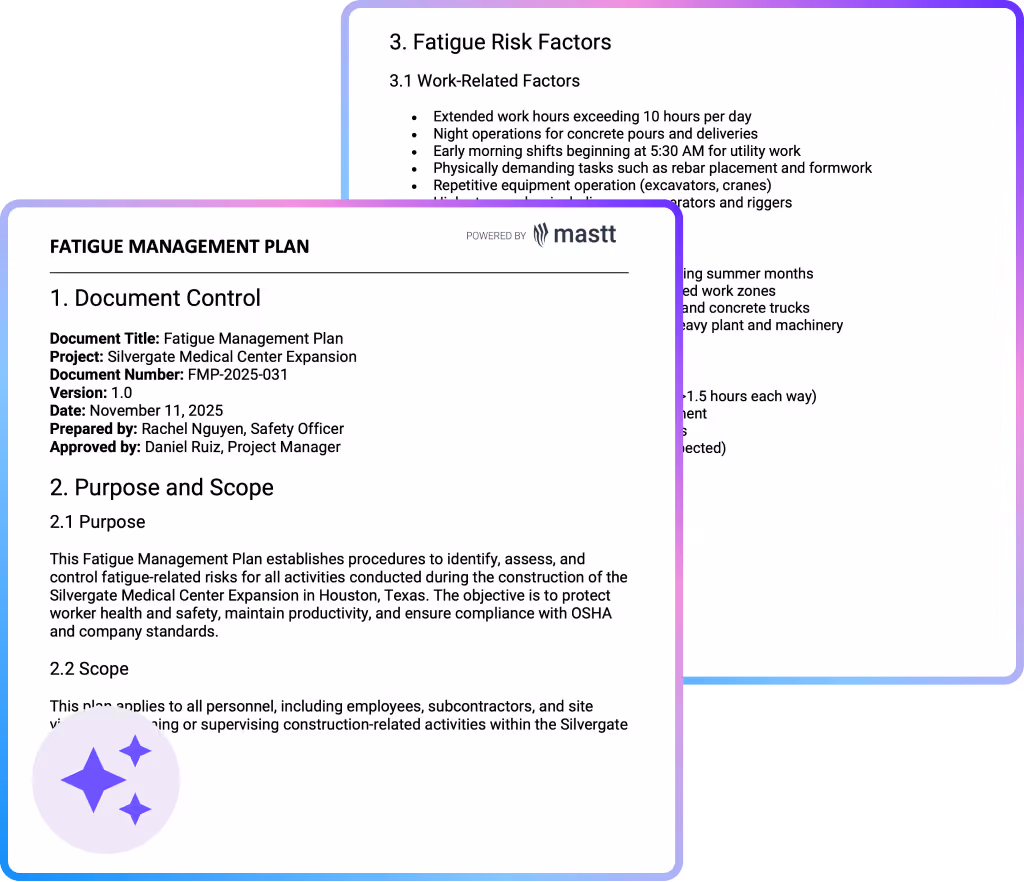 Fatigue Management Plan Template