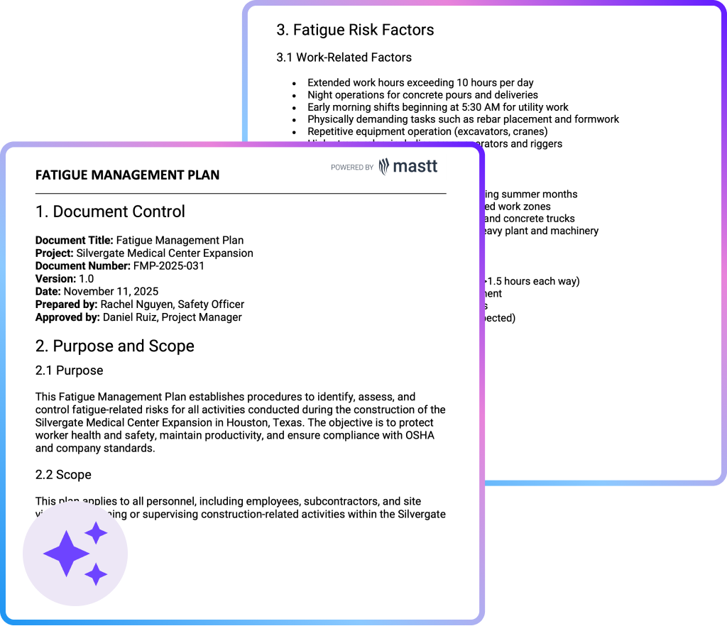Fatigue Management Plan Template