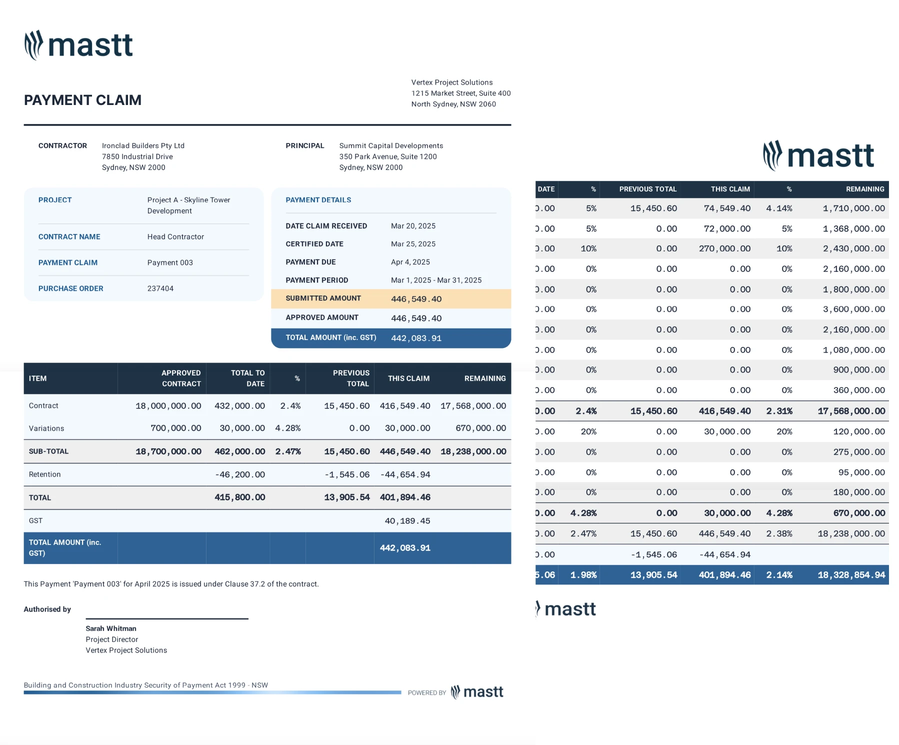 Payment Claim Template