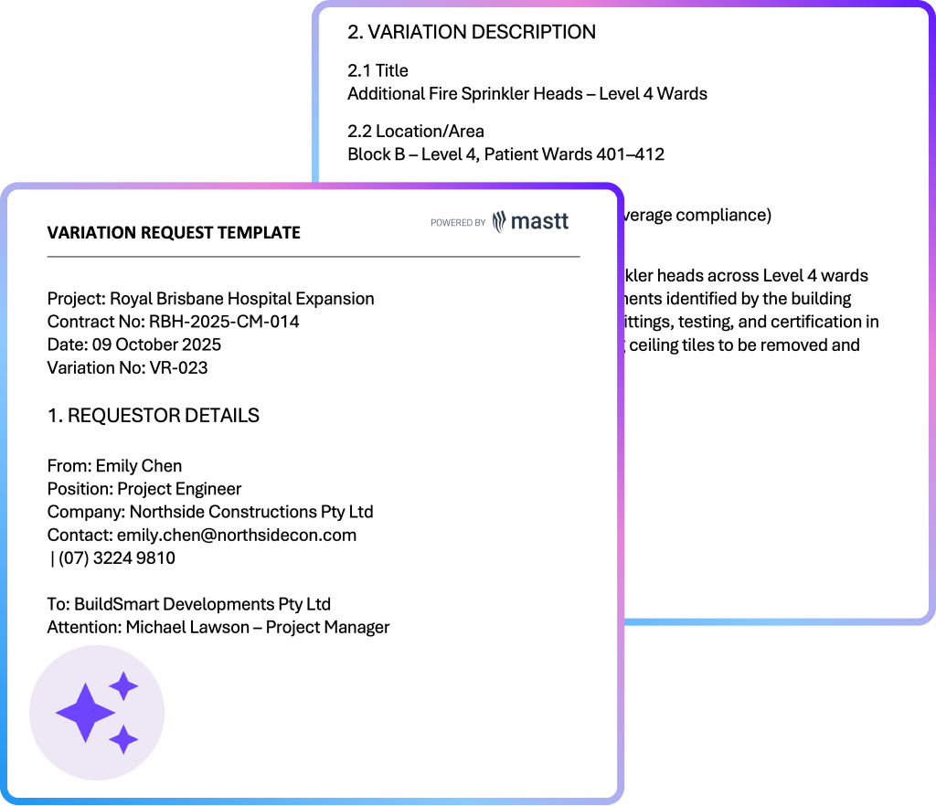 Variation Request Template