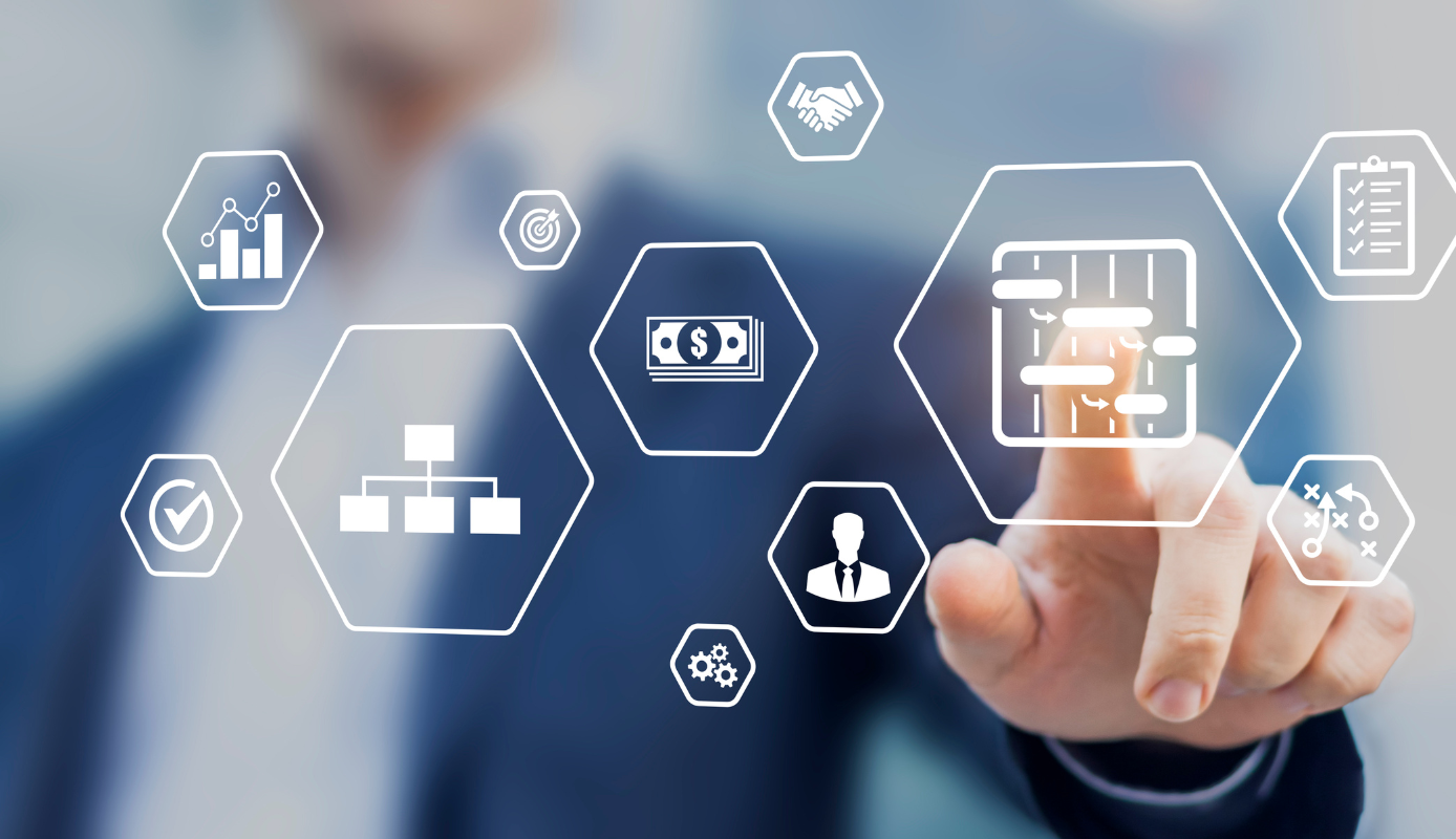 AI project management interface showing cost, schedule, and workflow controls