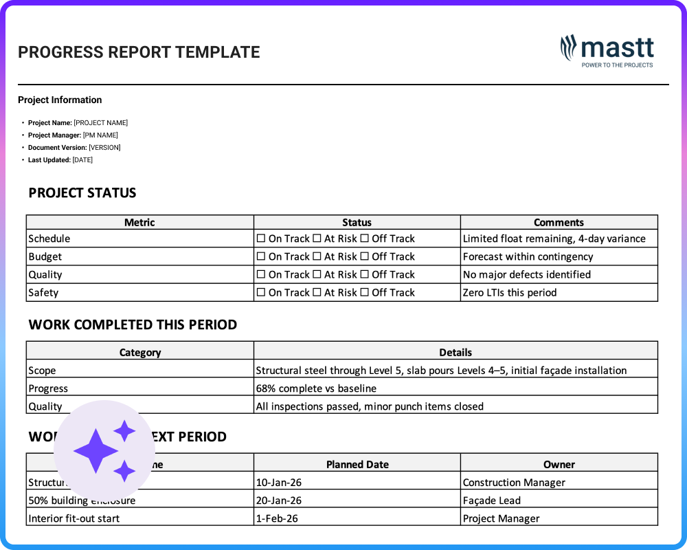 Progress Report Template