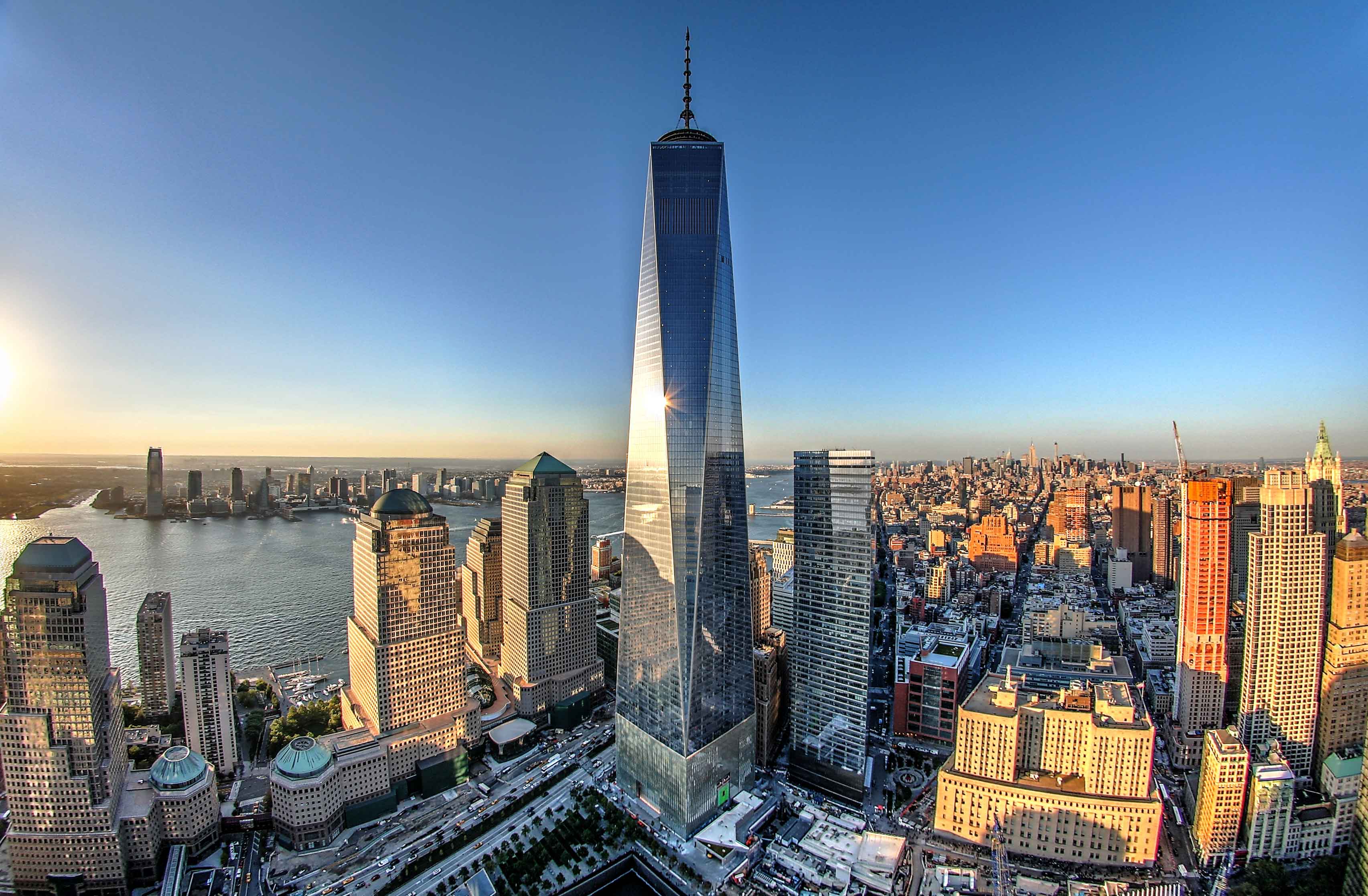 One World Trade Center in New York City, a 541.3-meter supertall office skyscraper at the World Trade Center site.