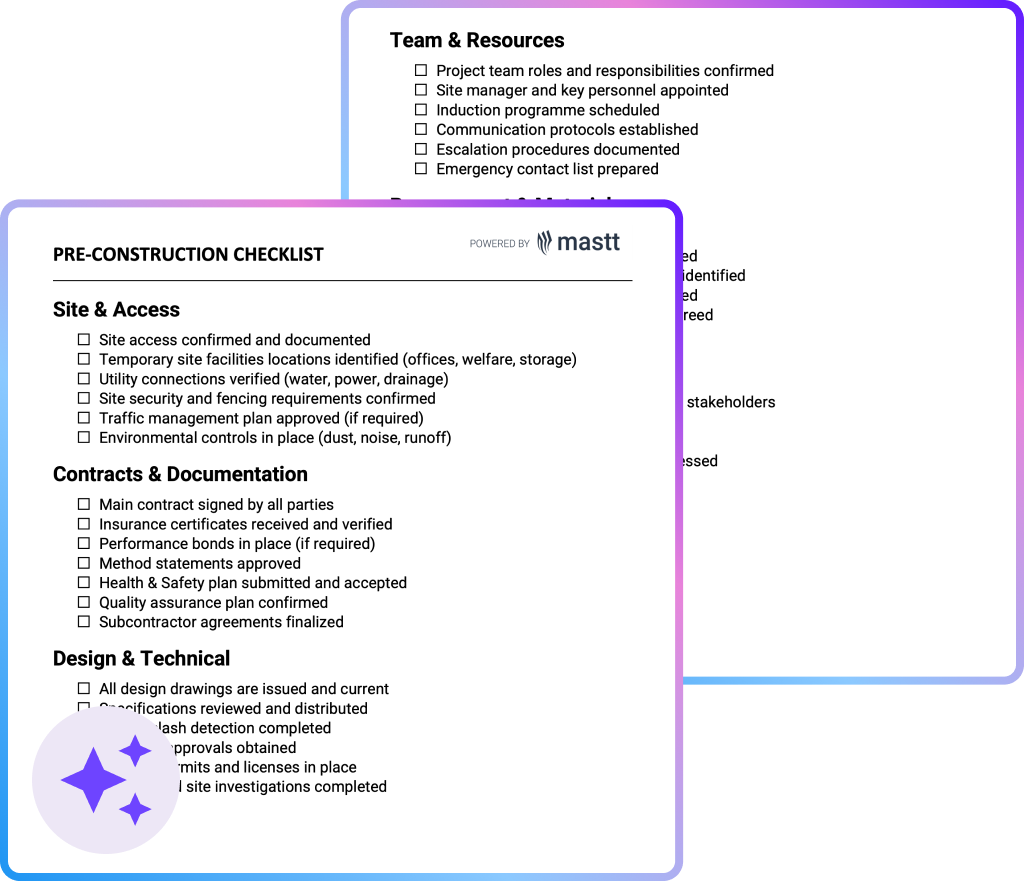 Pre-Construction Checklist