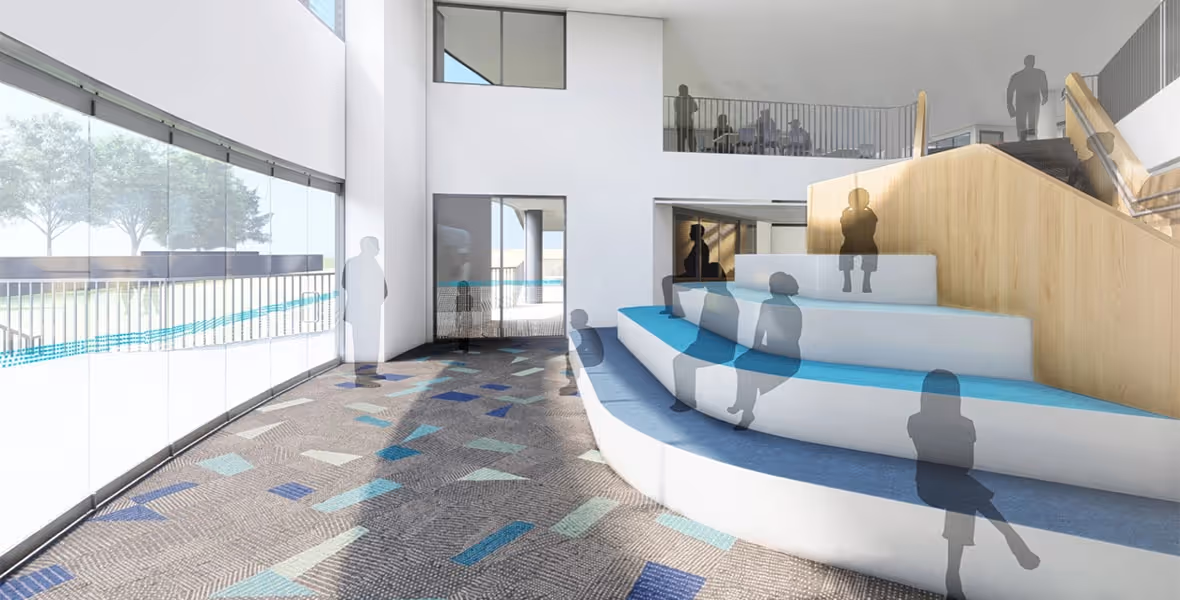 Interior design rendering from The IMSA Project Australia showing modern learning space