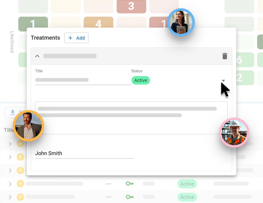 Mastt risk register showing how to assign ownership.