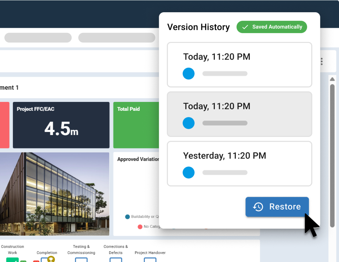 Executive Dashboard for Capital Improvement Programs