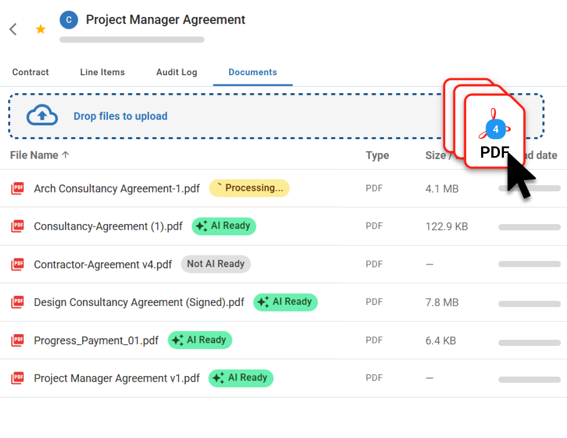 A screenshot of Mastt’s Project Cost Management dashboard displaying cash flow forecasting for a construction project. The interface includes a dynamic bar and line chart showing monthly financial data such as paid amounts, contract values, uncommitted costs, risks, and cumulative overlays. Below the graph, a detailed cost breakdown is presented by project phase, with forecast figures, unassigned amounts, and monthly allocations. 