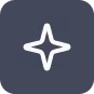 White four-pointed star-shaped sparkle icon on a dark blue-gray background.