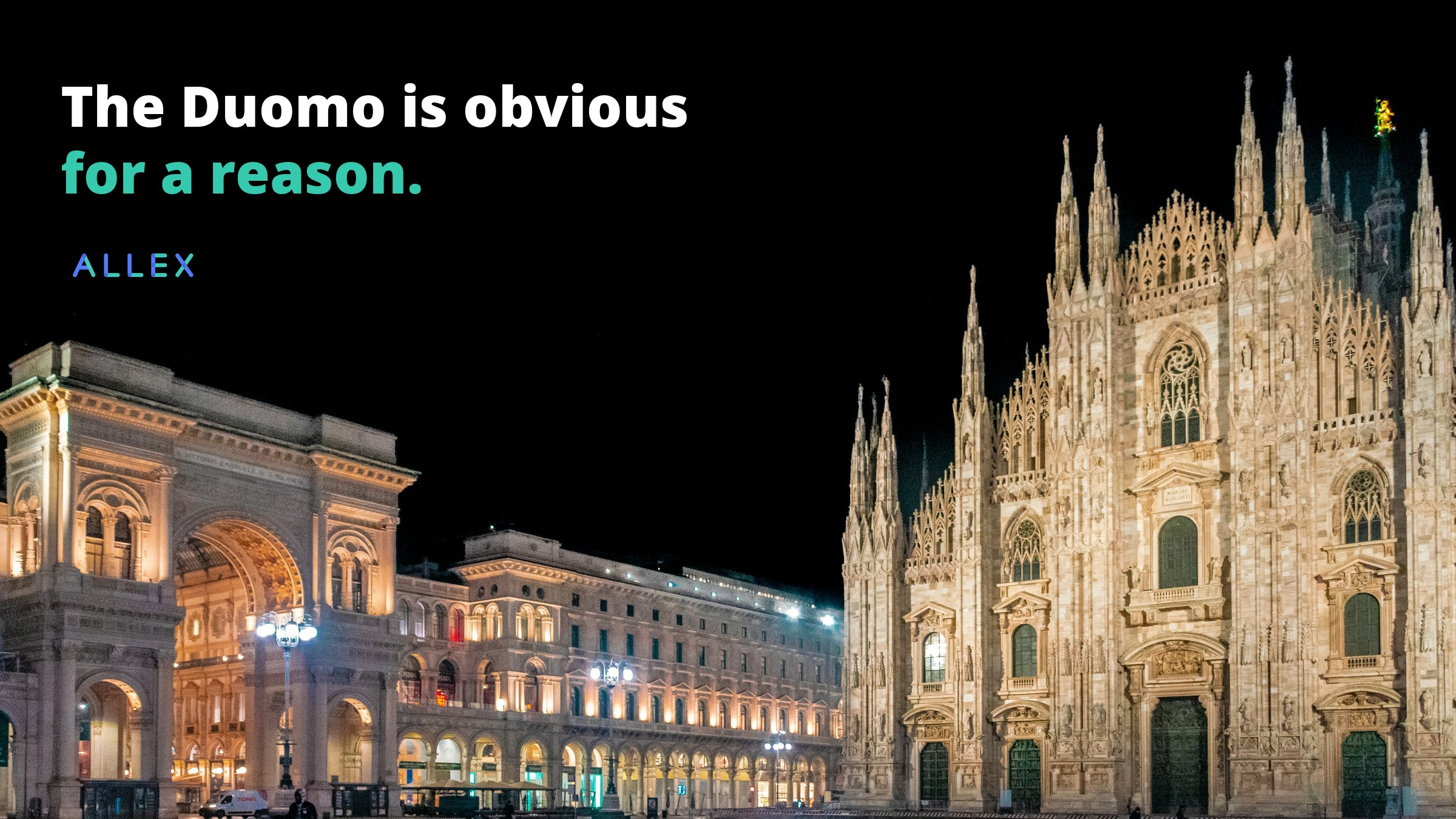 Milan Cathedral and the Galleria Vittorio Emanuele II at night