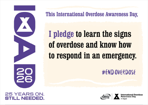 IOAD 2026 Pledge Poster: Learn the signs of overdose.