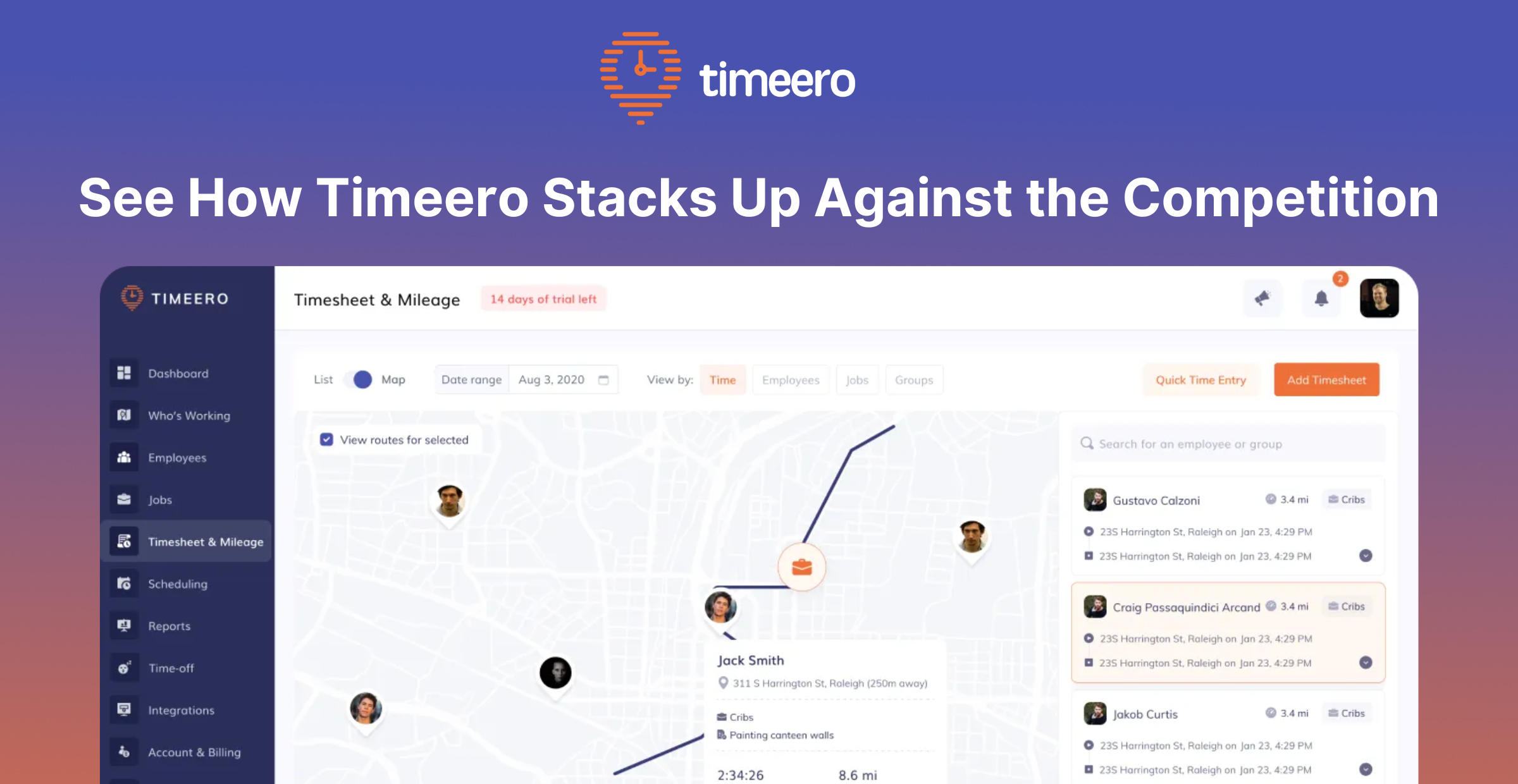 Timeero vs Competitor