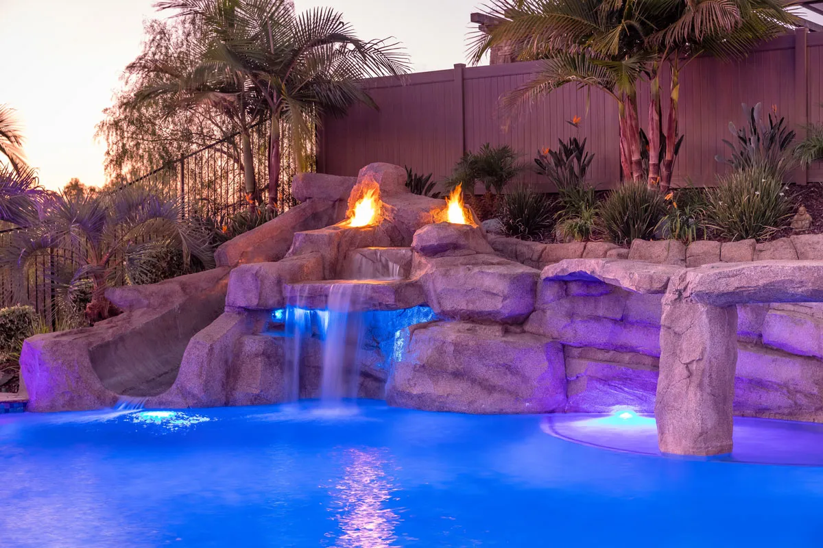 Faux Grotto & Slide , Fire Features