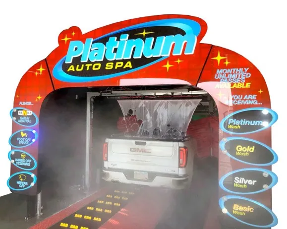 entrance to platinum auto spa car wash tunnel