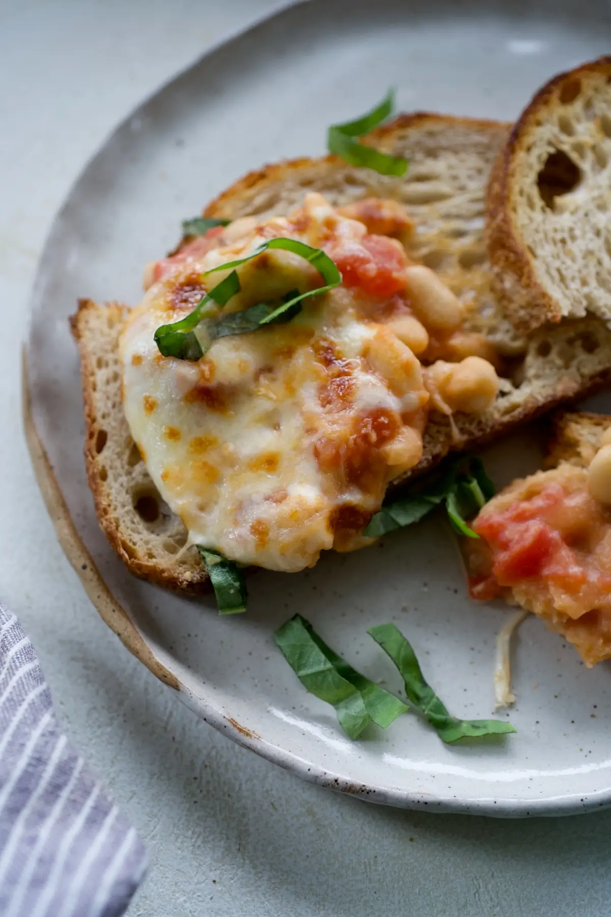 Cheesy white beans on toast.