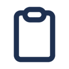Icon of a clipboard with a clip at the top center.