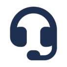 Icon of a headset with a microphone.