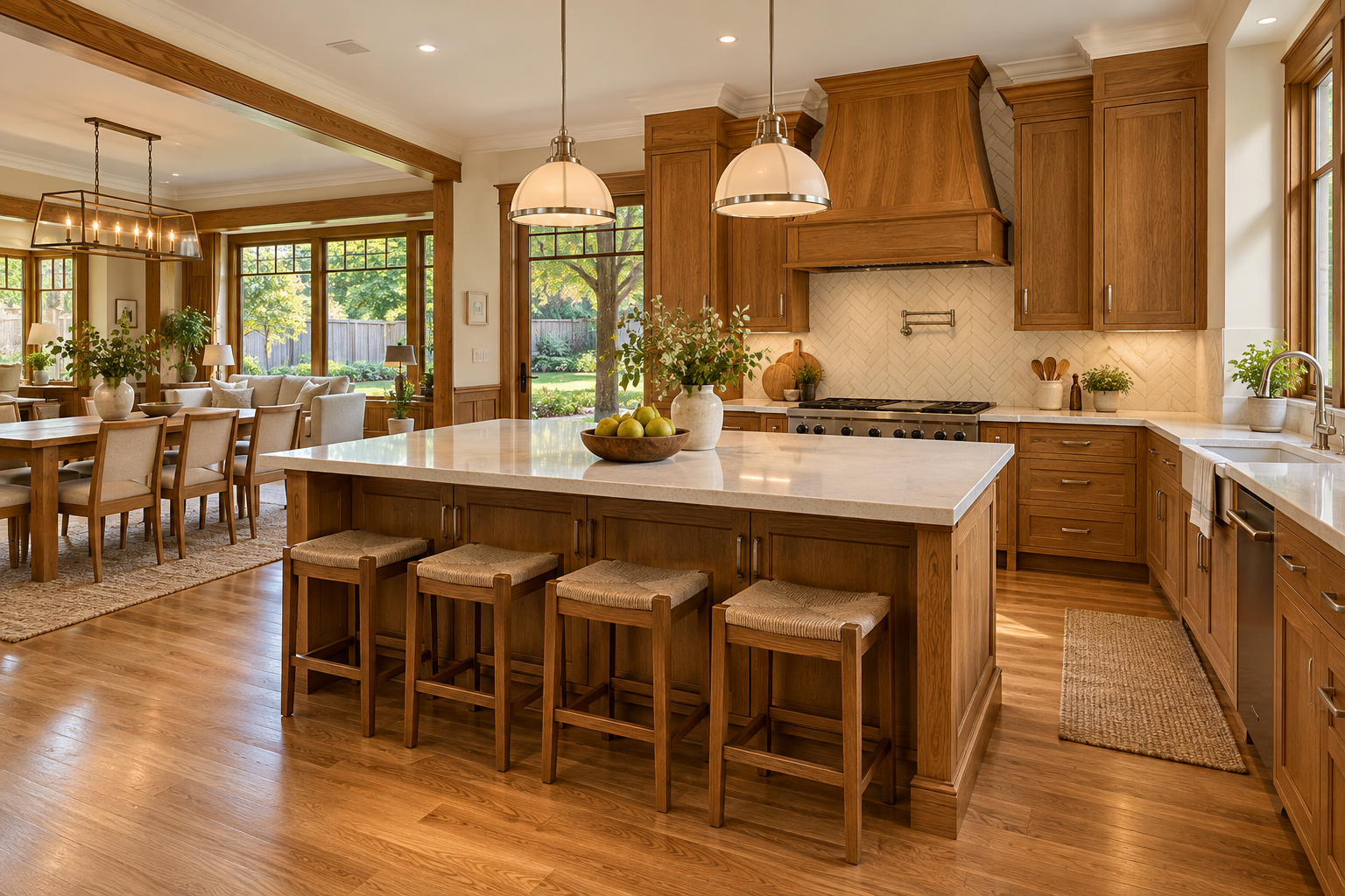  A spotless kitchen with fresh flowers and a calm atmosphere