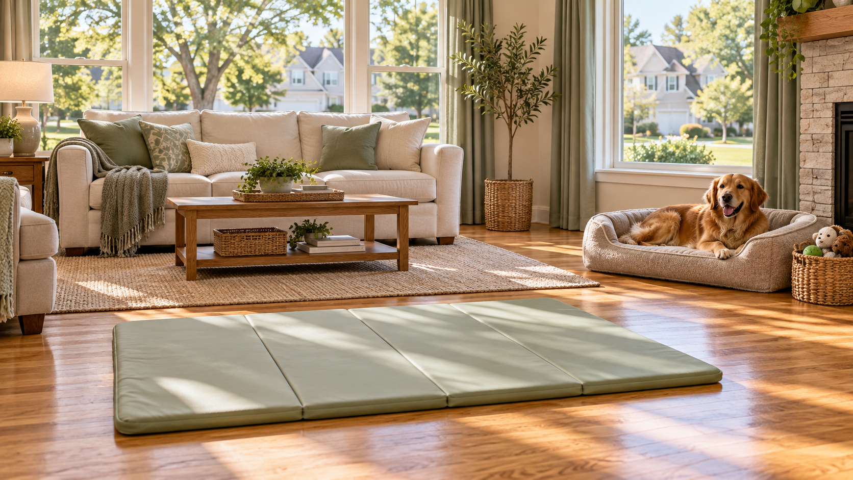 Separate pet and baby floor zones in Hoffman Estates house