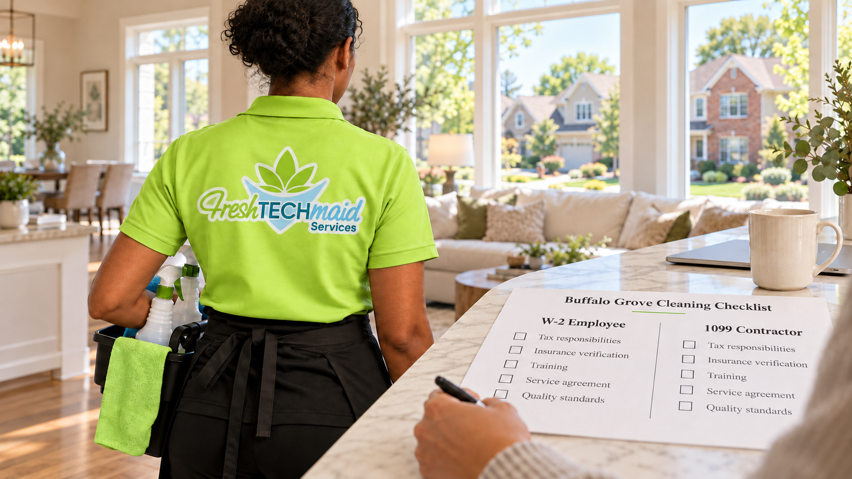 Hiring a maid service or house cleaner in Buffalo Grove? Learn how W-2 employees and 1099 contractors differ, who pays for injuries, and what to ask first.