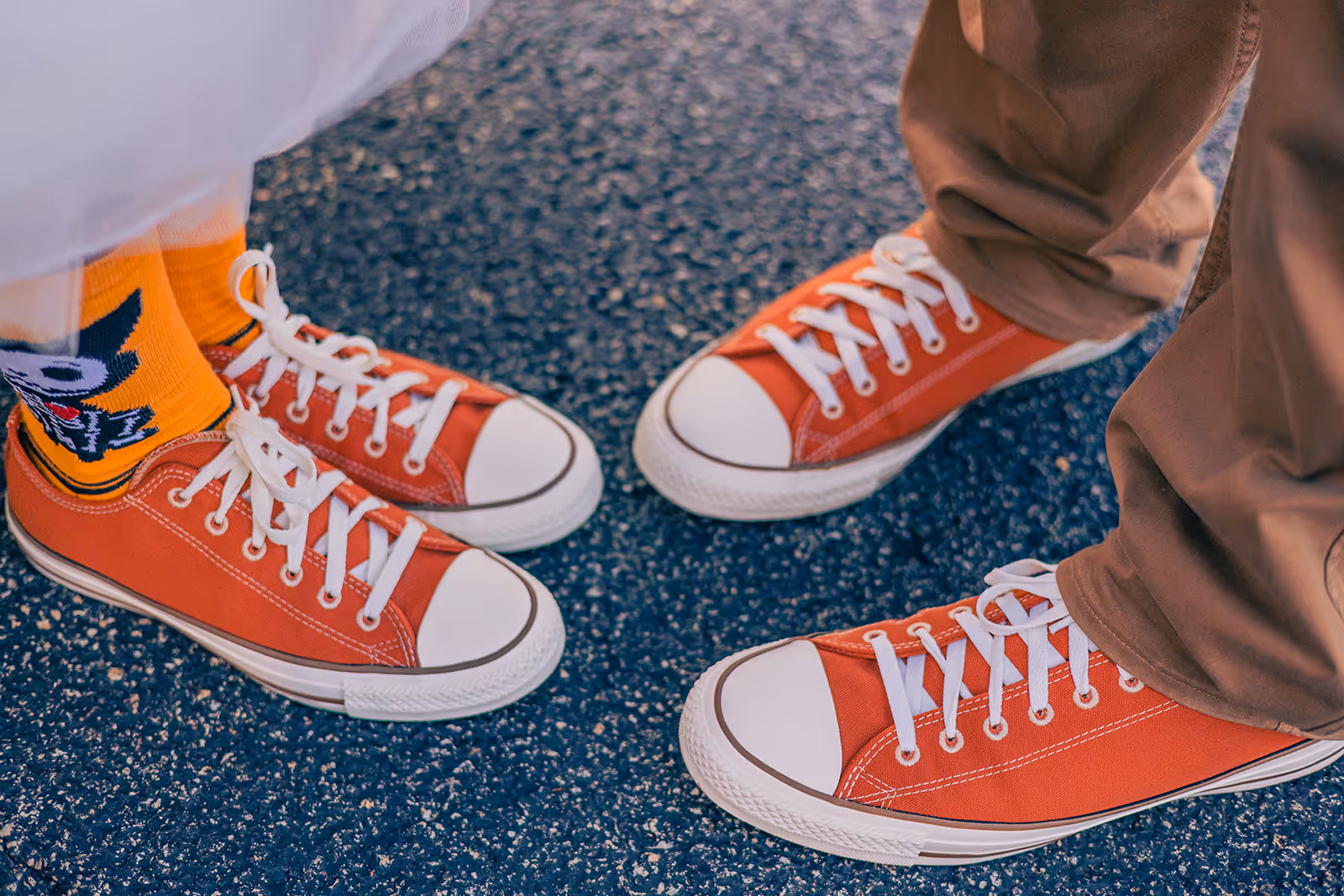 Matching red Converse wedding shoes