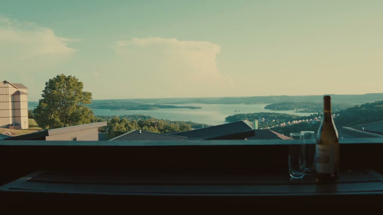 A quiet view across Table Rock Lake from a private Grotto veranda