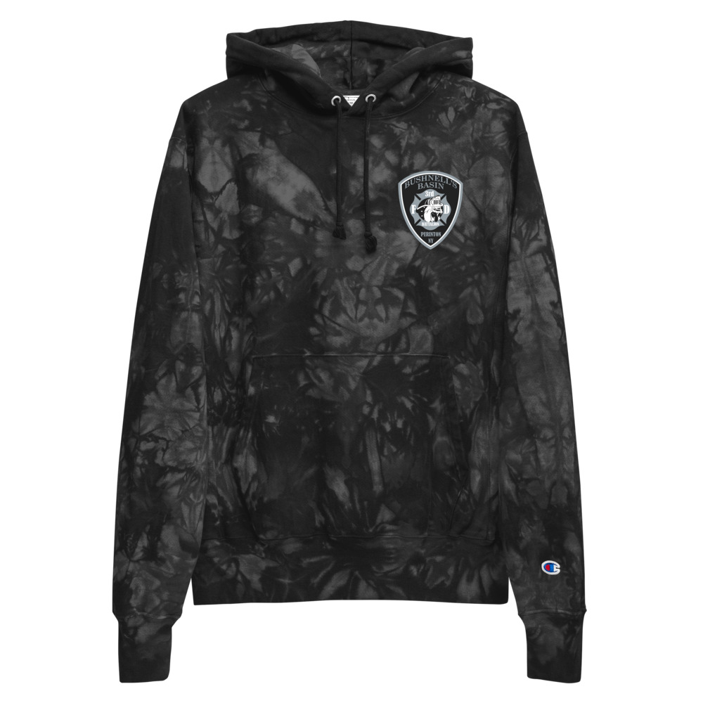 Tie-dye hoodie with embroidered graphic