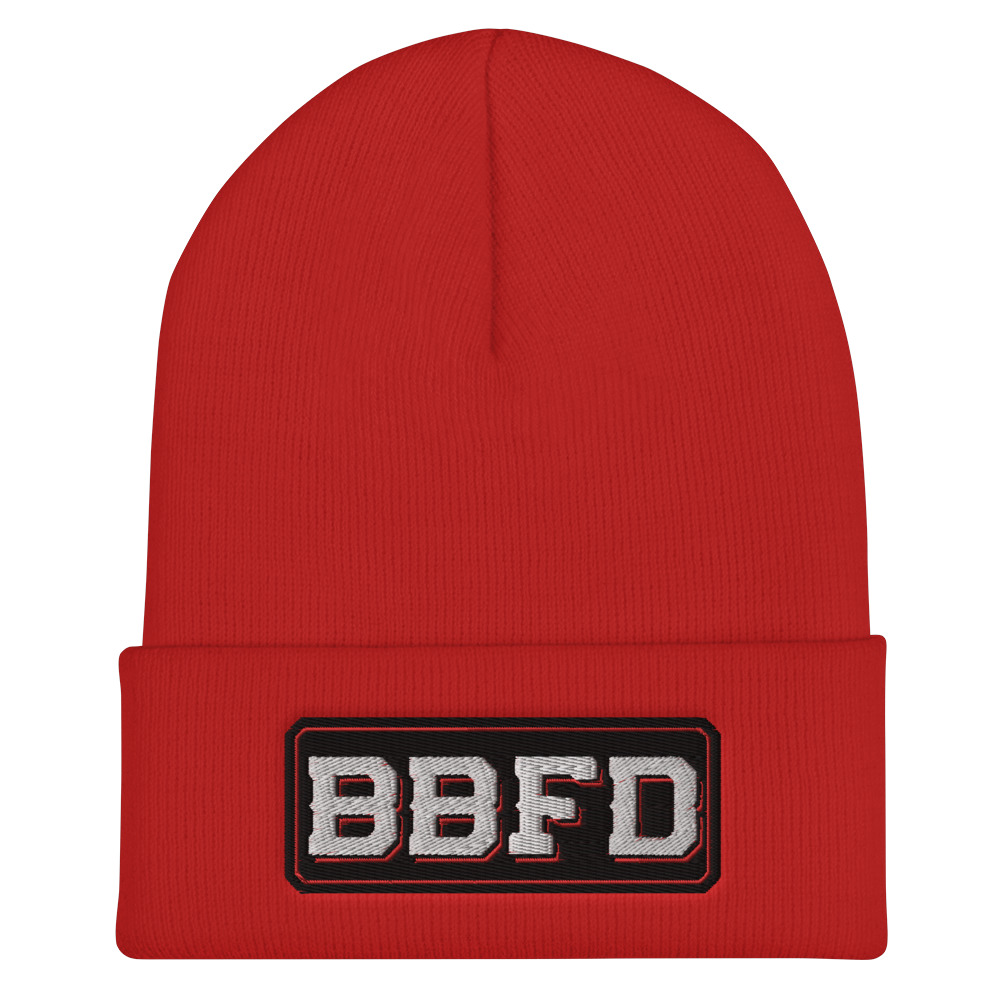 BBFD plate beanie red