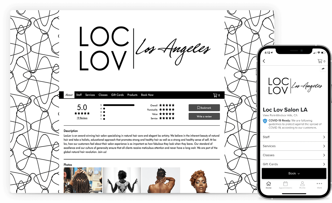 integrated website builder and branded mobile app for salons and spas