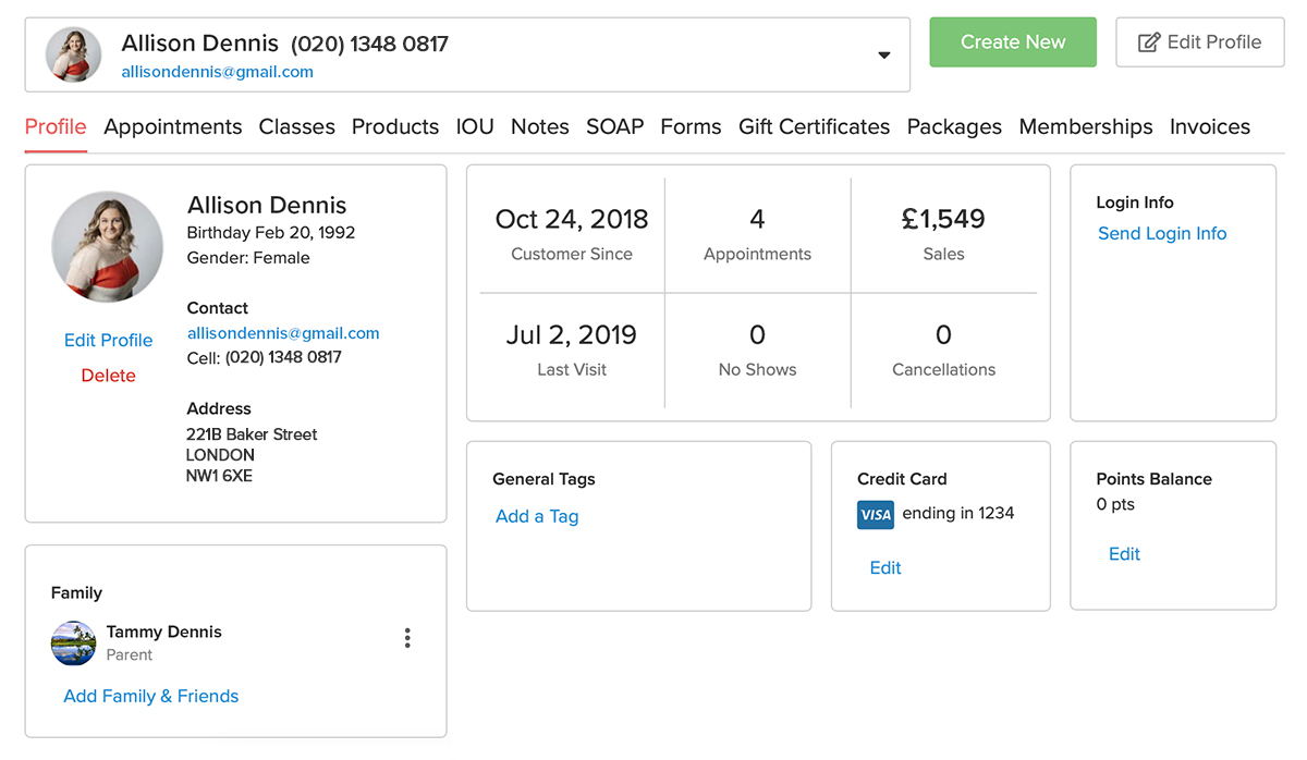easy membership management with detailed client profiles